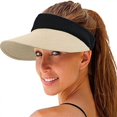 thumbnail image 1 of Straw Hat Sun Visor Hat Wide Brim Summer Uv Protection Beach Cap Foldable Korean Style Multi-color Optional, 1 of 5