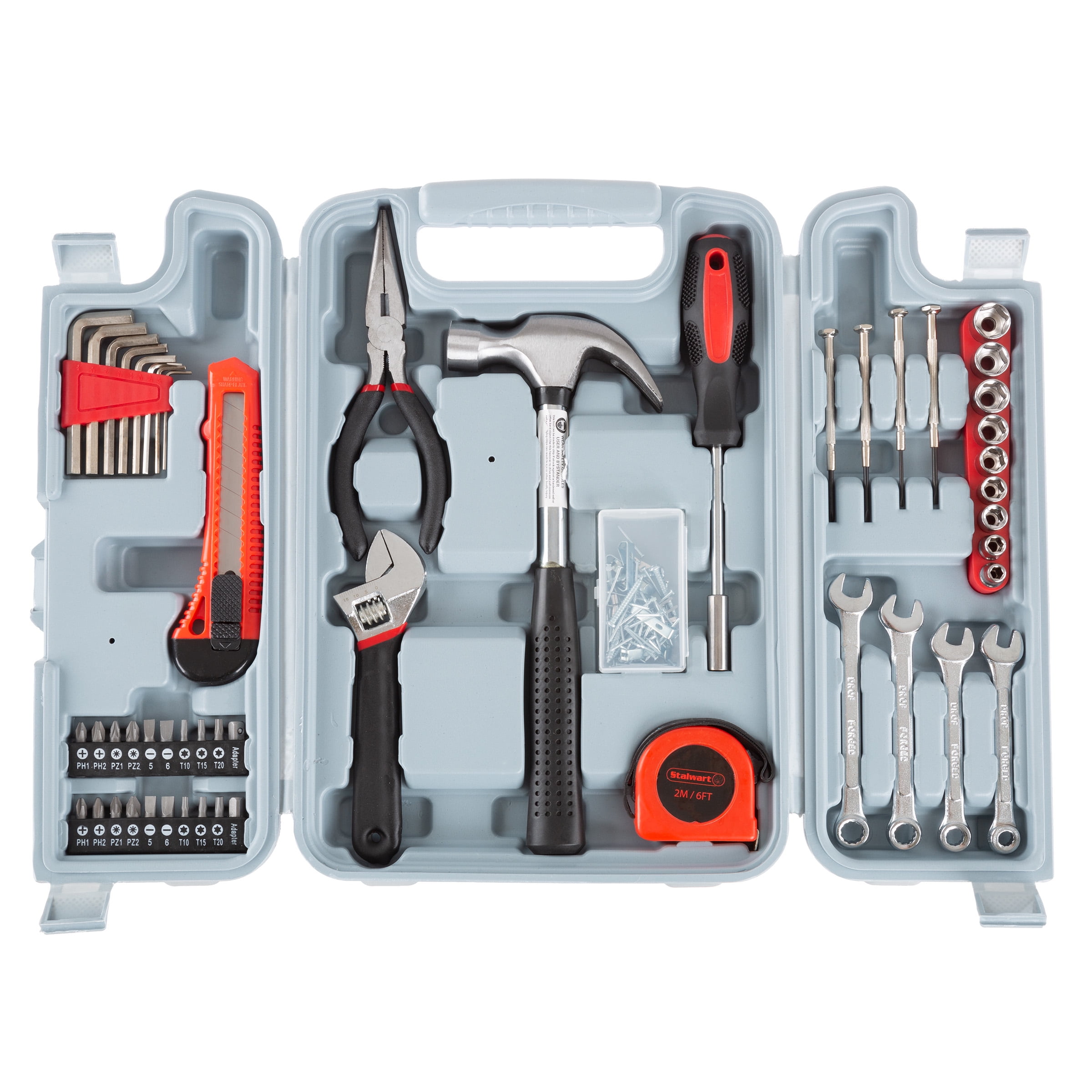 Tool Kit - 132 Pieces with Carrying Case - Essential Heat-Treated Steel