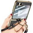 thumbnail image 2 of Compatible Samsung Galaxy Z Flip 6 Case with Crossbody Strap Lanyard Ring Kickstand PU Leather Cover Built in Small Screen Protector Full Coverage Phone Case for ZFlip 6 (Black, Z Flip 6 2024), 2 of 6