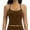 Brown, variant on Womens Longline Sports Bras Cross Back Active Gym Yoga Padded Workout Crop Tank Top with Built in Bra Seamless Stretch Supportive Tight Camisole Hot Pink S