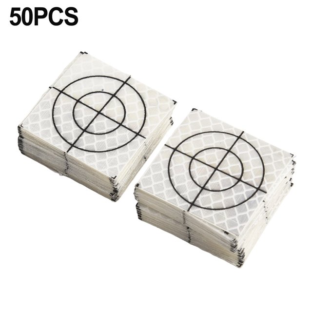 50Pcs Total Station Reflector Silver Reflective Target Total Station Measurement 4X4cm
