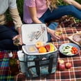 thumbnail image 5 of FORMRS Insulated Cooler Bag 24 Cans Capacity Soft Leakproof Lunch Box with Side Pockets, Black Marble, 5 of 7