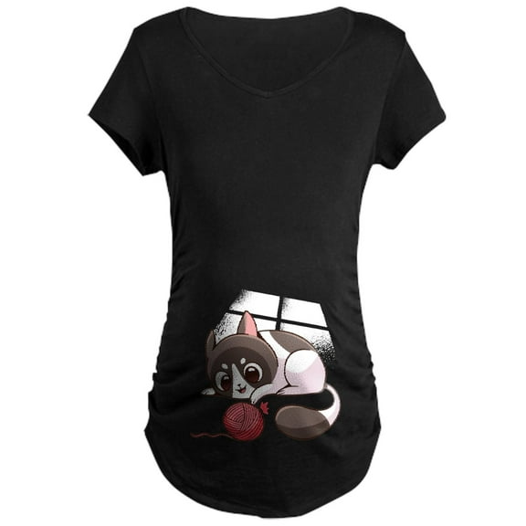 CafePress - Cute Kawaii Cat Maternity T Shirt - Maternity Dark T-Shirt
