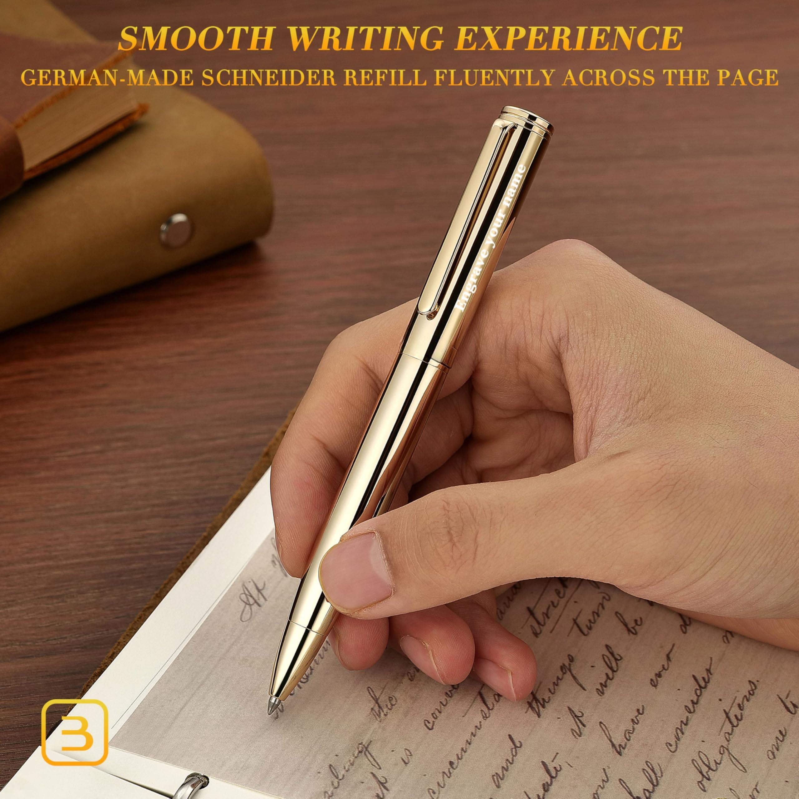 Personalized Gel Pen  Stunning Luxury Pens With Finish Black Ink Refill Executive Gift Set For Family & Friends Writing Fancy Office Retractable Graduation Nice Designer