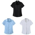 thumbnail image 6 of Womens Button Down Shirts Short Sleeve Business Collared Work Office Formal Casual Blouse Tops Office Work Shirts Short Sleeve Button Down Shirts, 6 of 7