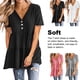 thumbnail image 1 of Jumpingount Vestido de camiseta para mujer, blusa de algodón de manga corta con cuello en V informal, compras para niñas, Top de vacaciones en la Prendas para la parte del cuerpo Negro XXL, 1 of 2