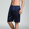 thumbnail image 5 of SOOMLON Men Pajama Shorts Big and Tall Lightweight Elastic Waist Boxer Shorts Cooling Silk Nightwear Travel Clothes, 5 of 7
