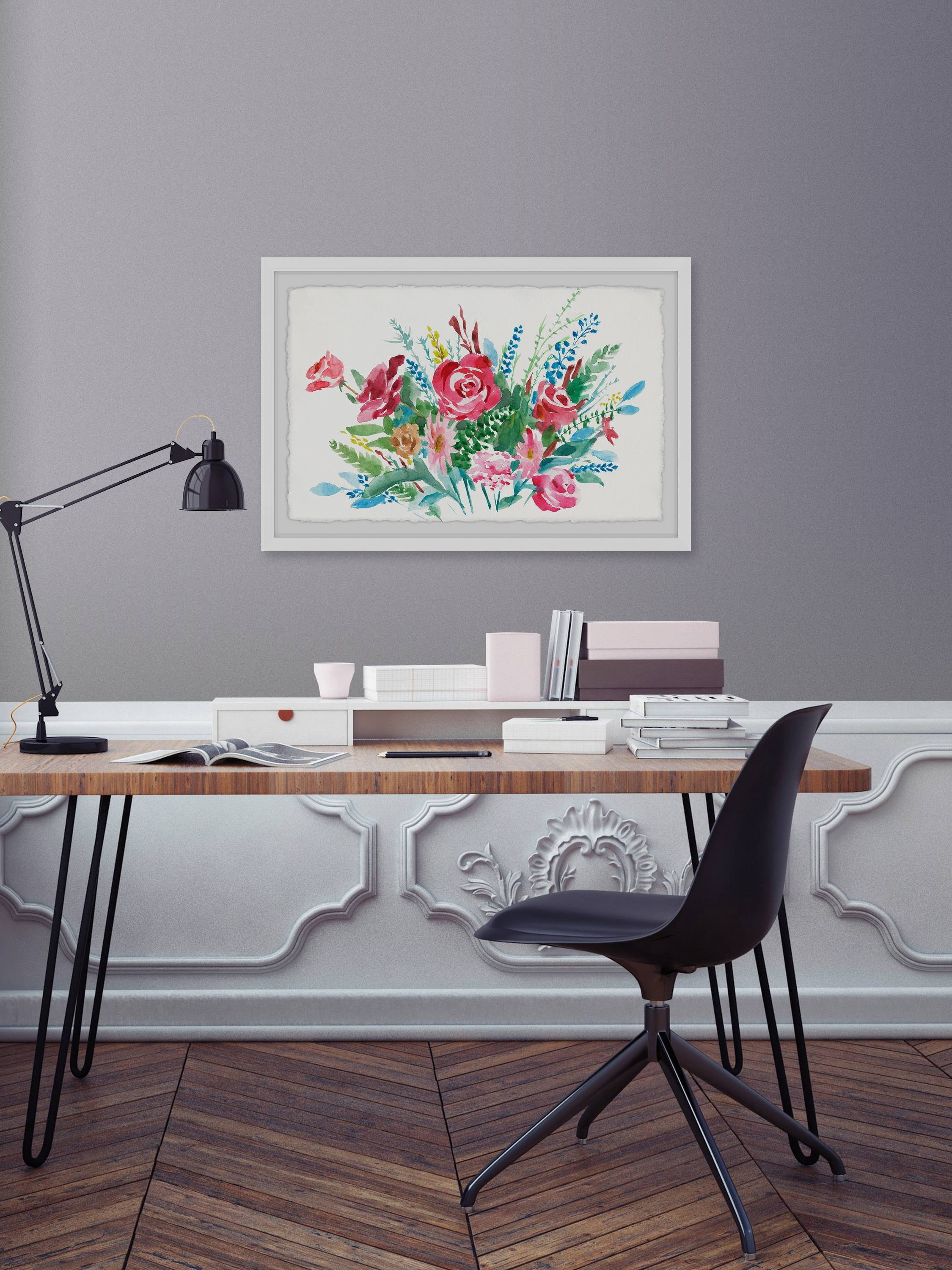 Festive Flowers' Framed Painting Print - Multi-color