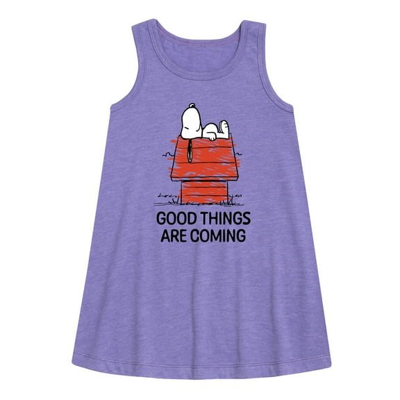 Peanuts - Good Things Are Coming Snoopy - Toddler & Youth Girls A-line Dress