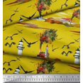 thumbnail image 3 of Soimoi Cotton Poplin Fabric Lighthouse,Bird & Tree Nature Printed Craft Fabric by the Yard 56 Inch Wide, 3 of 3