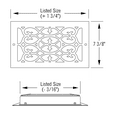 thumbnail image 2 of 6" x 14" Brushed Nickel Victorian Style Floor Register - Decorative Vent Cover, 2 of 5