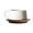 White, variant on Textured Ceramic Mug with Wooden Saucer Rustic Coffee Cup