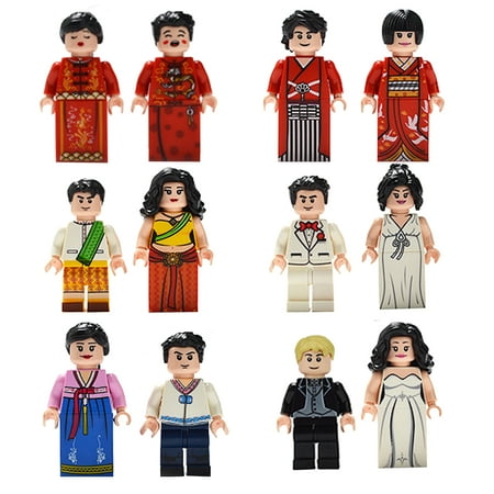 UPC: 1234567896557 | 12 pcs Wedding Series Minifigures Building Blocks Couple Groom Bride Groomsman Bridesmaid Building Kit Good Decorations Gifts for Kids