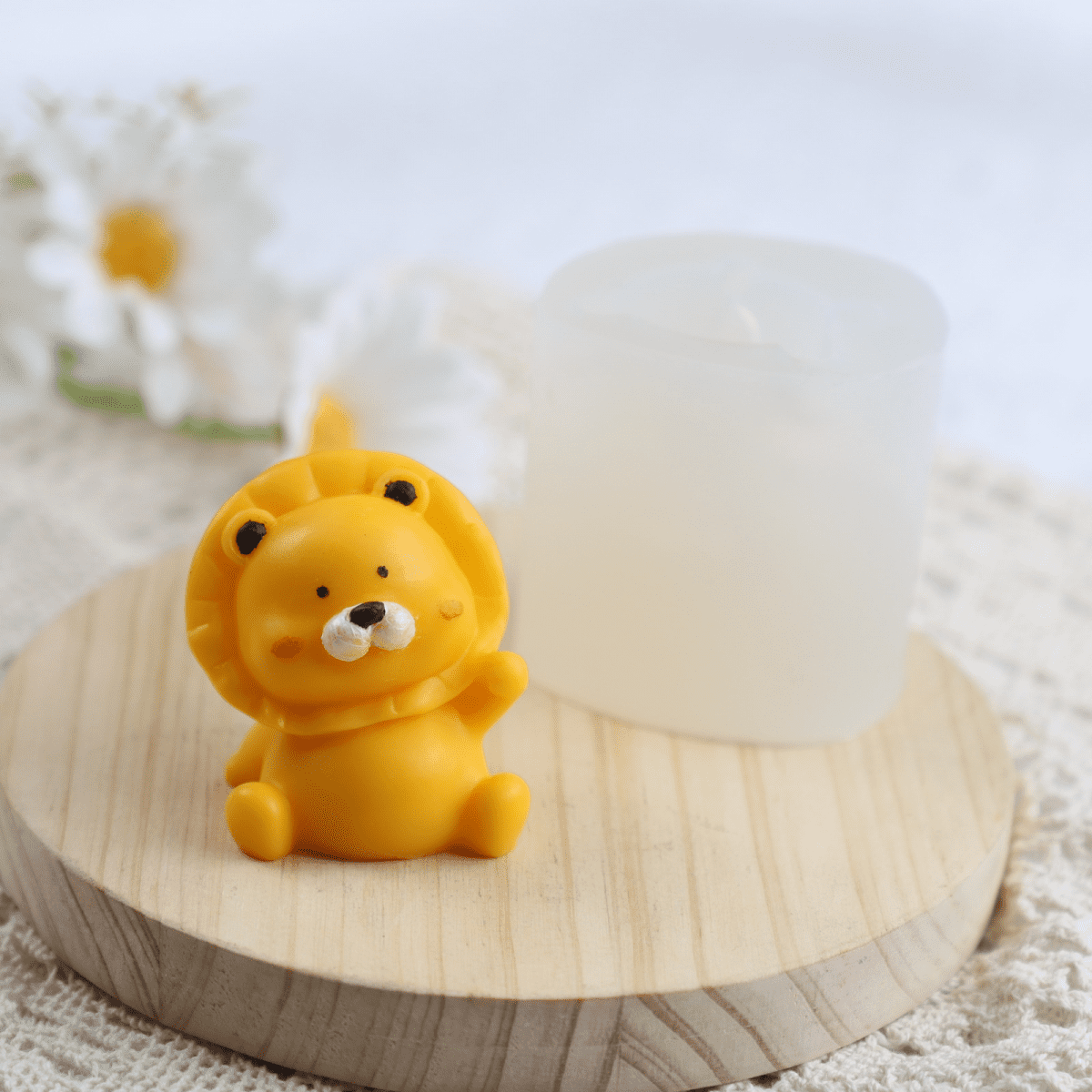 TIMPCV 3D Cute Animal small lion Candle Silicone Mold, Making DIY Ice Cubes  Flip Sugar Chocolate Cake Mousse Jewelry Pendant Decoration Mold 