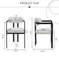 thumbnail image 4 of Set of 2 Modern Boucle Upholstered Dining Chairs, Mid-Century Beige & Black Kitchen & Accent Chairs with Curved Back & Black Metal Legs, 20.5"W x 20"D x 31.5"H, Elegant & Ergonomic Seating, 4 of 12