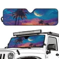 thumbnail image 4 of Binienty Foldable Car Sun Shade Windshield Compatible with Jeep Gladiator JT 2020-2025 Tropical Palm Tree Sun Shade For Car Window Block Heat and UV Rays Keep Car Cool While Parked, 4 of 7