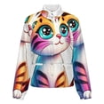 thumbnail image 5 of Jackets for Women Winter Coat Jackets Flannel Stand Collar Jacket(Cute Cat Cartoon Art,Size:S-4XL), 5 of 7