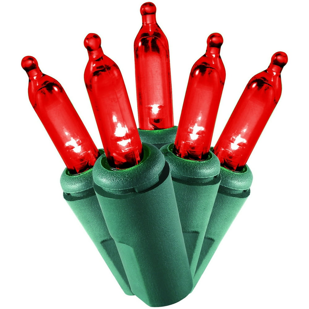 Holiday Time Christmas Lights LED Red Mini Lights, 100Count Walmart