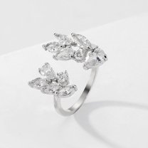 Womens Zircon Copper Geometric Ring Inlaid Fashion Jewelry Elegant Durable Statement Ring Versatile DesignsXXX