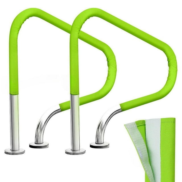 DYNWAVECA 2Pcs Swimming Pool Hand Rail Covers Slip Resistant 900D Nylon Hook and Loop Design Anti Scald Multipurpose Grip Sleeve Size S