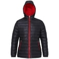 thumbnail image 1 of 2786 - Chaqueta acolchada con capucha resistente al agua y viento para mujer (Negro/Naranja) 2786 UTRW3425_blackorange, 1 of 2
