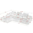 thumbnail image 2 of Cloud Couch Sectional, 110" L-Shaped Modular Sofa for Living Room, Boneless Upholstered Couch with Free Combination, Melange Velvet, Black - Easy Assembly, 2 of 10