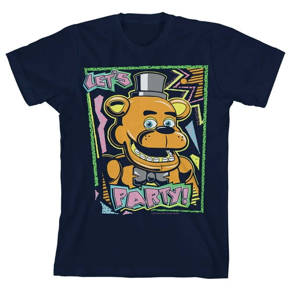 Five Nights at Freddy's Let's Party Boy's Navy T-shirt-M