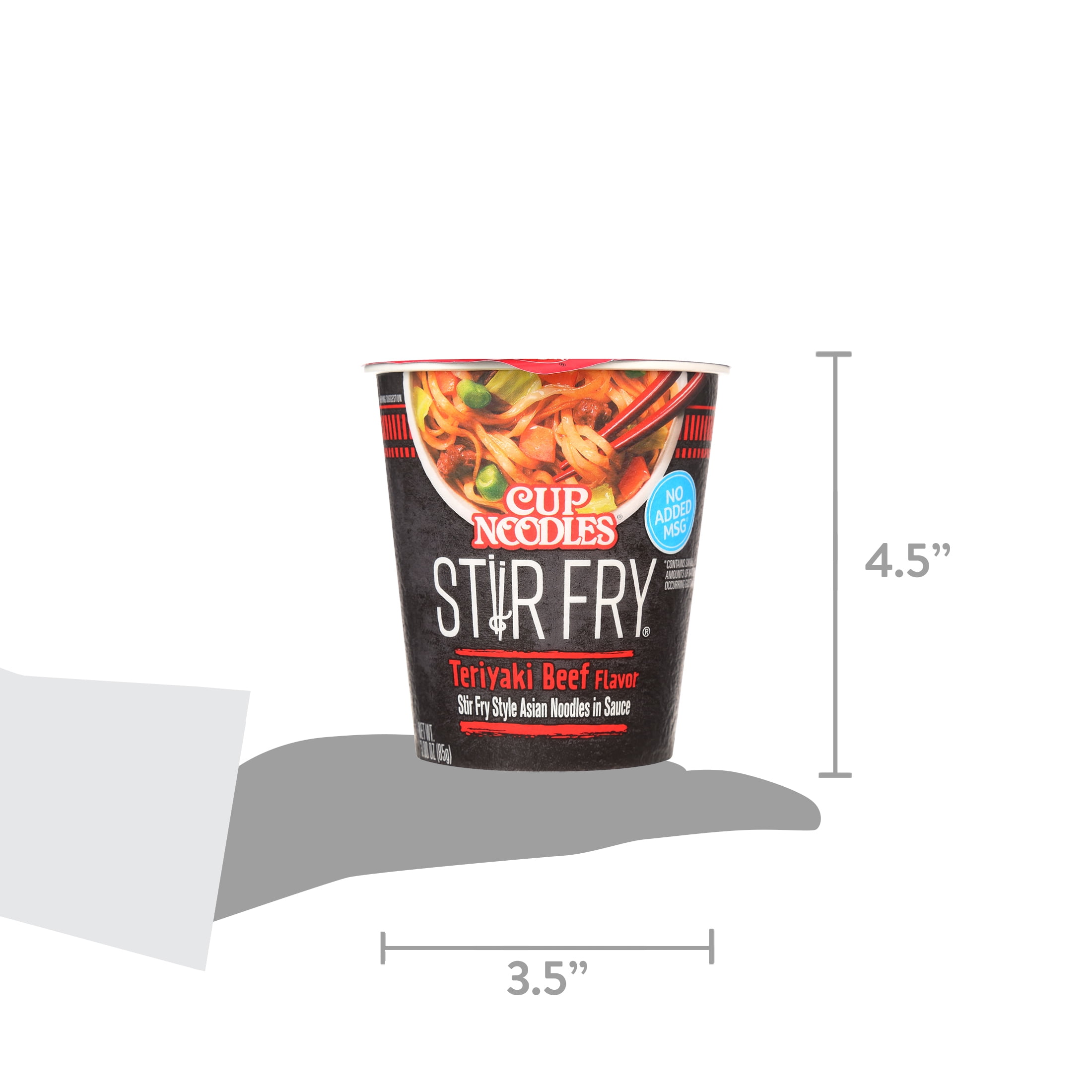 Nissin Foods Cup Noodles Stir Fry Ramen Noodles Teriyaki Beef Flavor 3.0 oz (Pack 8)