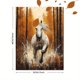 thumbnail image 3 of Qisvanset 12x16 Inch 2D Flat Framed Canvas Art, White Horse Gallop Autumn Forest Equestrian Western Farmhouse Wall Art, 3 of 5