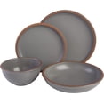 thumbnail image 2 of Lagos Coupe Dinnerware Set, Service for 4 (16pcs), Grey, Grey (Double Bowl), 2 of 6