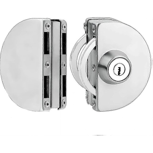 Stainless Steel Glass Door Lock Double Glass Door Lock Sliding Door Glass Door with 3 Copper Keys for Shop and Officecan be Locked Inside