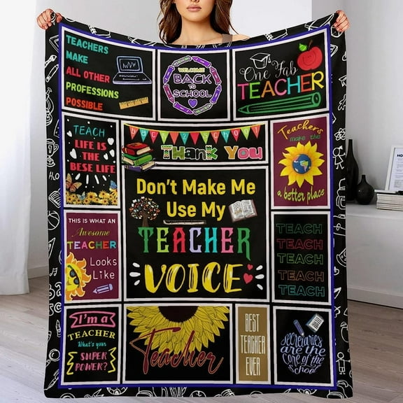 Teacher Blanket Gifts for Women, Teacher Appreciation Gifts, Lightweight Soft Blankets for Teacher's Day Birthday Back to School Graduation Gift Ideas 50"x60"
