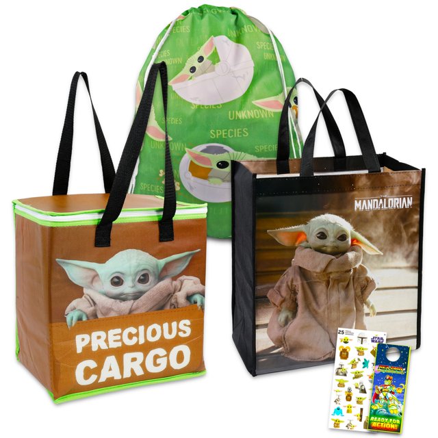 Set de 3 Bolsas Disney Baby Yoda: Tote, Mochila y Bolsa Térmica