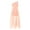 Pink, variant on YEAHDOR Kids Flower Girls Party Dress One Shoulder Rhinestone Romper Wedding Banquet Party Maxi Ball Gown Pink 14