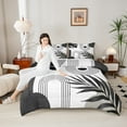 thumbnail image 4 of Homewish Vintage Geometric Striped Bedding Comforter Set,Modern Minimalist Art Twin Comforter Sets,White Black Bedding Set For Men Women,Microfiber Bedroom Decor Reversible,2-Piece, 4 of 8