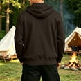 thumbnail image 5 of Fnooota Mens Zip up Hoodies, Drawstring Lightweight Casual Long Sleeve Fall Jackets with Pockets Brown Size 2XL, 5 of 5