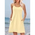 thumbnail image 5 of Summer Dresses for Women Adjustable Spaghetti Strap Beach Vacation Casual Cute Sundresses with Pockets Yellow M, 5 of 9