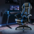 thumbnail image 2 of Costway Adjustable E-Sports Racing Style Chair with Padded Headrest, Lumbar Support Blue, 2 of 10