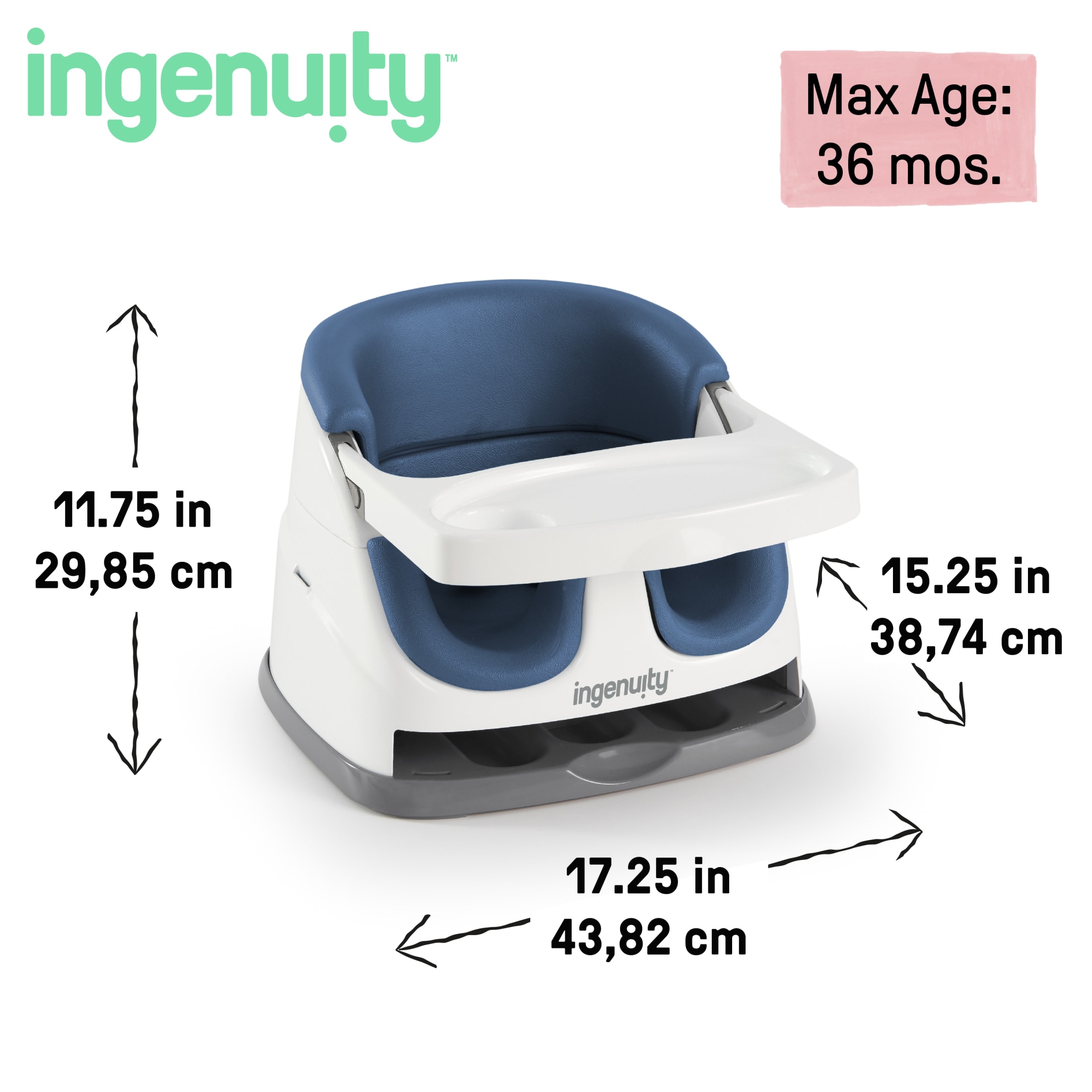 Ingenuity Baby Base 2-in-1 Booster Seat, Night Sky photo 6