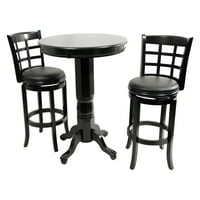Boraam Kyoto 3 Piece Pub Table Set Black Sandthru by Boraam Industries LLC