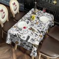 thumbnail image 2 of White Halloween Pumpkin Bat Pattern Rectangle Tablecloth 60"x120",Waterproof Polyester Rectangle Table Cloth, Wipeable Spillproof Polyester Tablecloth for Dining, Camping, Indoor and Outdoor, 2 of 6