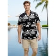 thumbnail image 5 of HAPPY BAY Men's Hawaiian Shirts Short Sleeve Button Down Shirt Men's Casual Shirts Holiday Tropical Beach Summer Party Shirts for Men Funny XL Holiday Dust, Black, 5 of 5