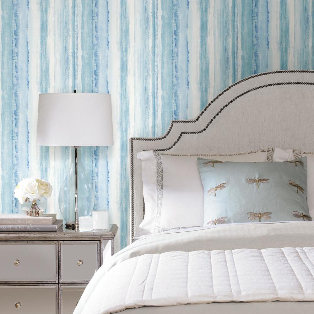 RoomMates Watercolor Stripe Peel and Stick Wallpaper