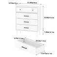 thumbnail image 5 of Swedhaus 4 Drawers Dresser for Bedroom,Wooden Storage Cabinet for Home with 5 Handles and 4 Sturdy Legs,White Storage Chest of Drawers, 5 of 8