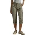 thumbnail image 2 of Yievot Women's Cargo Capri Pants Button Multi Pockets Outdoor Hiking Capris Relaxed Fit Casual Cropped Trousers, 2 of 8