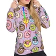 thumbnail image 4 of KLL Cartoon Donuts for Womens Pullover Hoodie with Pocket Hooded Long Sleeve Shirts Sweatshirt for Women-Small, 4 of 7