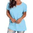 thumbnail image 3 of Womens T Shirts Short Sleeve Crewneck Loose Summer Spring Tops Short Sleeve Oversized T Shirts Fashion Basic Casual Tee Clothes 2025 Trendy, 3 of 4