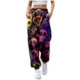 thumbnail image 2 of Halloween Pants Women Elastic Waist Drawstring Relaxed Fit Funny Print Joggers Sweatpants with Pockets, 2 of 5