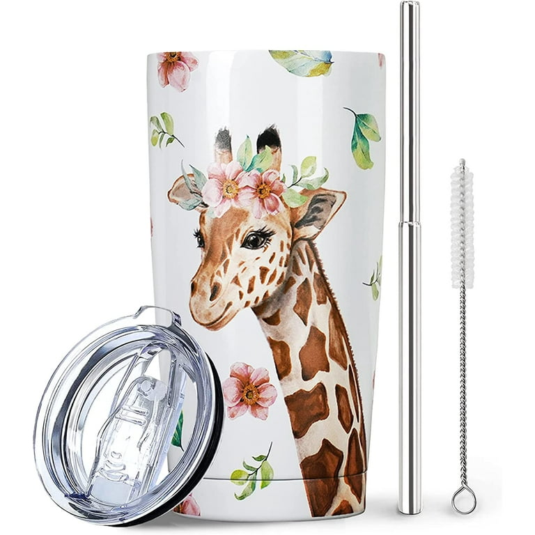 Giraffe Tumbler - 20 oz skinny (In Stock) – Beeutiful Creations by