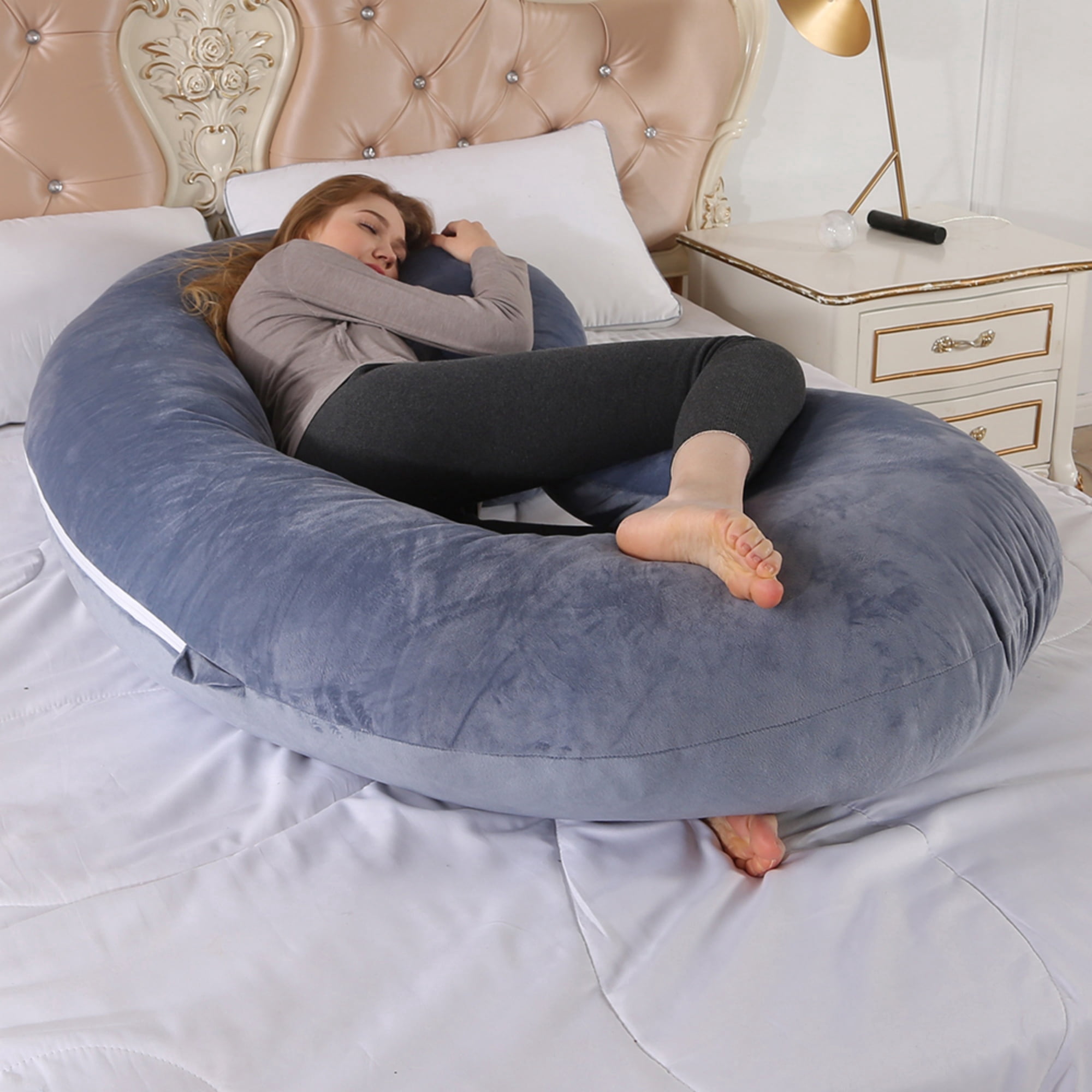 PharMeDoc Pregnancy Pillow C-Shape Body Pillow with Removable